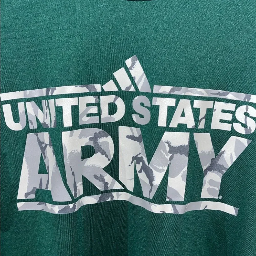US United States Army Adidas Green Camo Camouflage Print Creator Poly t shirt XL
